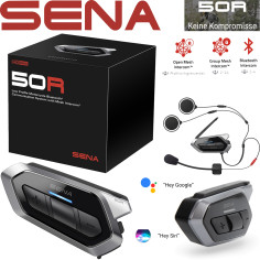 Sena Headset 50R motorcykelkommunikation ultra-flad med Mesh 2.0 Universal Intercom Bluetooth 5 HD-Audio Google Apple FM-Radio