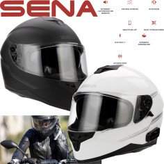 Sena full-face hjelm OUTRIDE med integreret Bluetooth 5 headset og solskærm