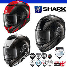 Shark fullface hjelm SPARTAN CARBON 1.2 med solskærm og Max Vision Pinlock