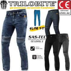 Trilobite motorcykeljeans MICAS URBAN til mænd Slim-Fit CE AA med aramid og SAS-TEC knæbeskyttere