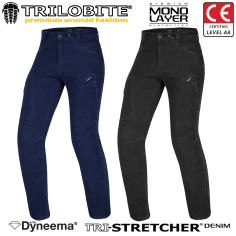 Trilobite motorcykeljeans TACTICAL Denim Slim Fit Stretch Dyneema Monolayer CE AA med beskyttere