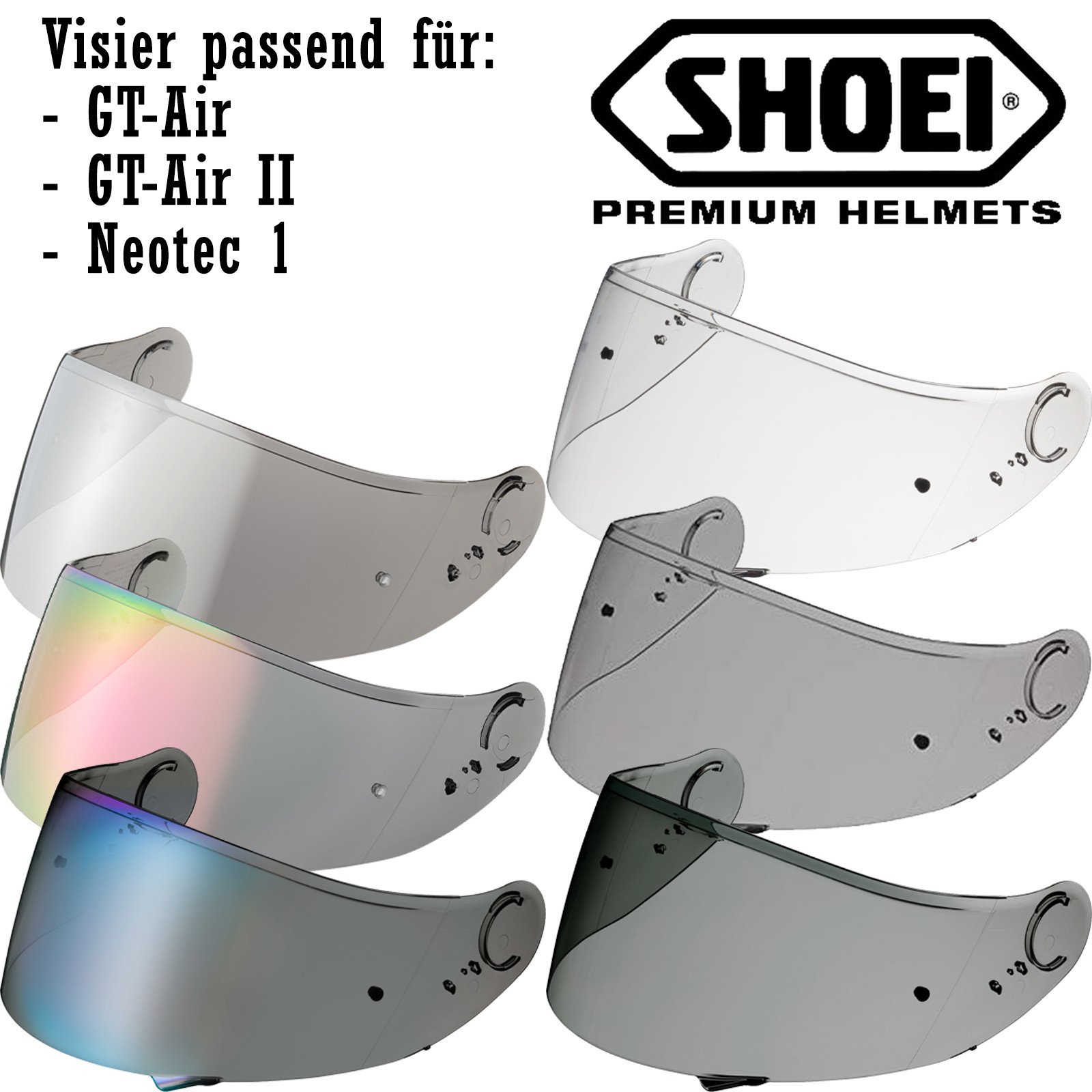 Shoei visir CNS-1 til hjelme GT-Air / GT-Air II / Neotec 1 forberedt til Pinlock