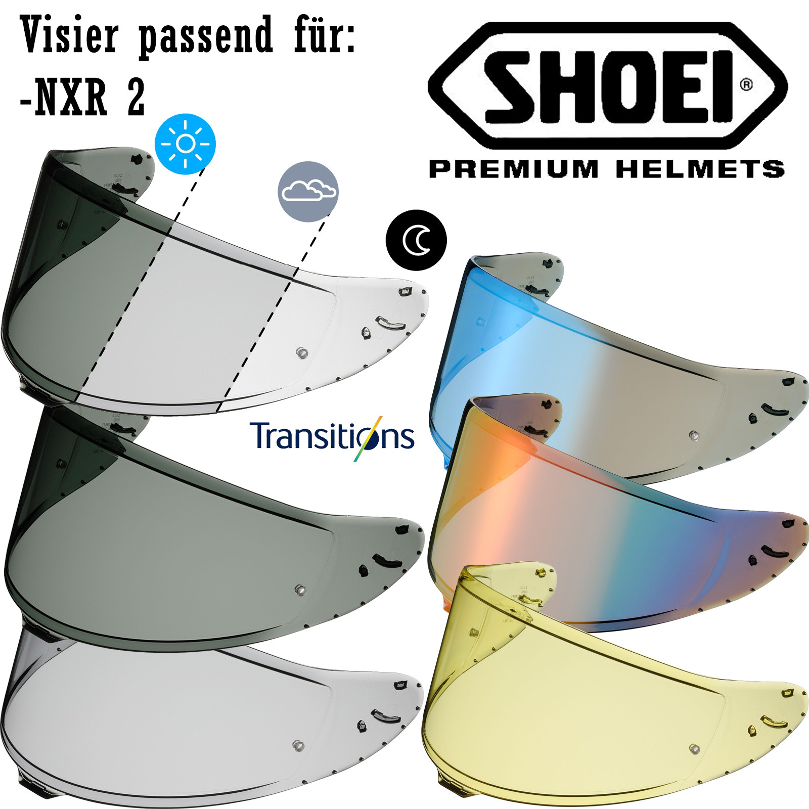 Shoei visir CWR-F2PN til hjelm NXR 2  / X-SPR Pro forberedt til Pinlock