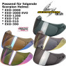 Scorpion 3D-visir KDF14-3 til EXO 2000 / EVO / 1200 / 710 / 510 / 491 / 410 / 390 forberedt til Pinlock